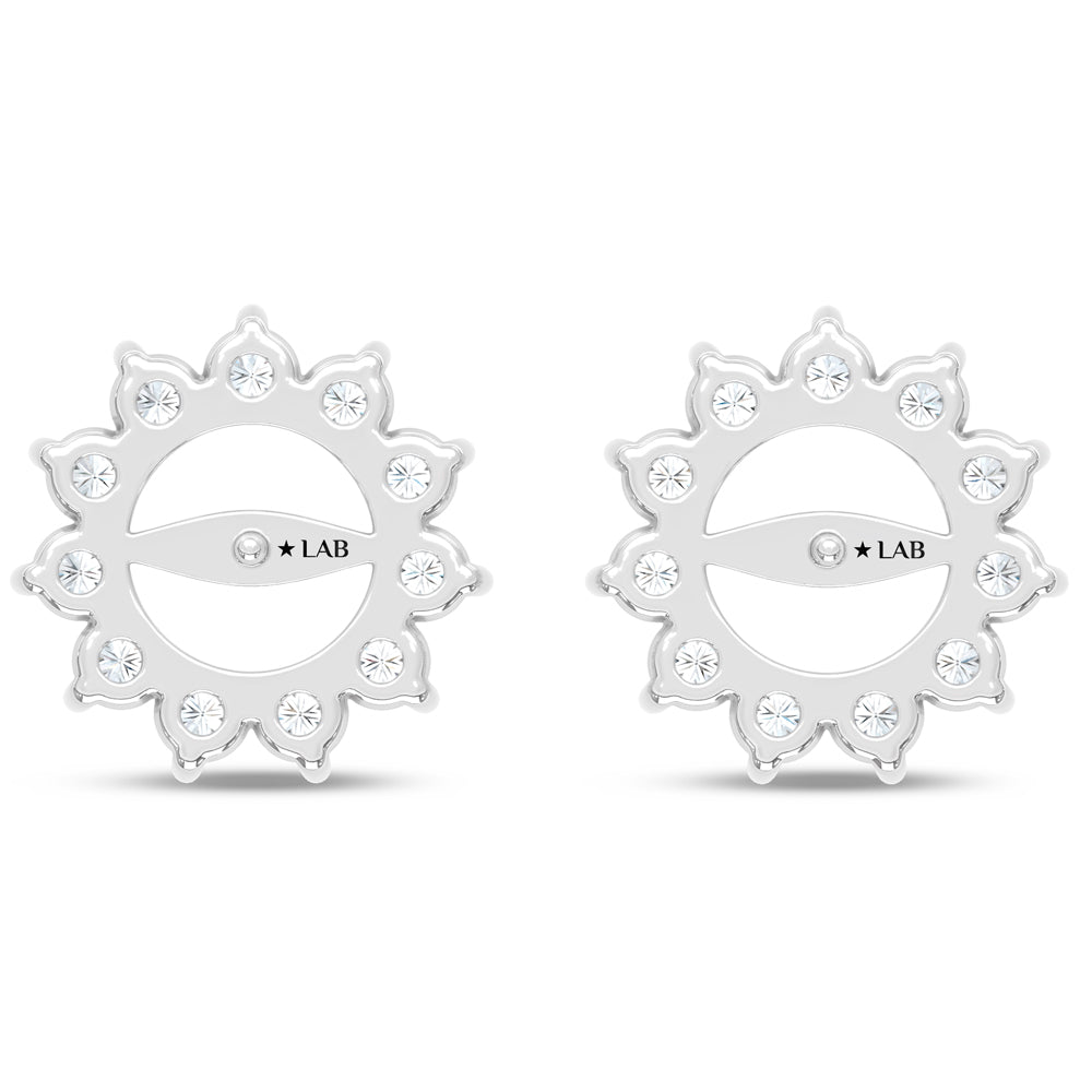 14K White Gold Lab Grown Diamond 2 1/5 Ct.Tw. Jacket Earrings