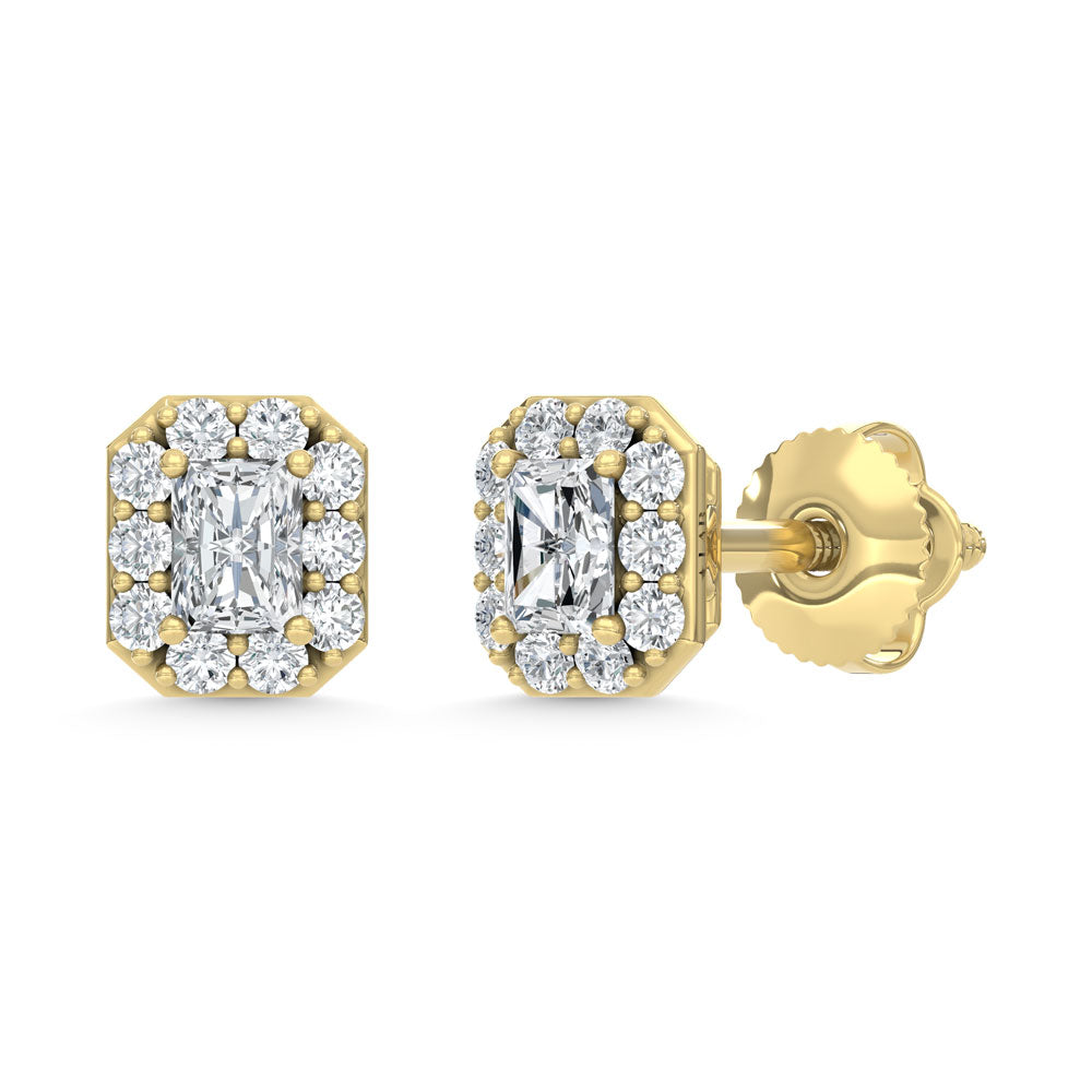 10K Yellow Gold Lab Grown Diamond 1/3 Ct.Tw. Radiant Earrings