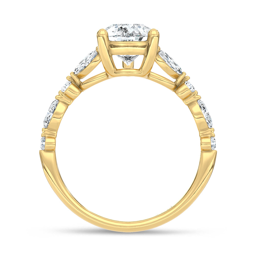 14K Yellow Gold Lab Grown Diamond 2 1/2 Ct.Tw. Pear Shape Engagement Ring (Center 2 CTW)