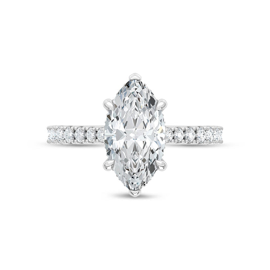 14K White Gold Lab Grown Diamond 2 Ct.Tw. Marquise Shape Engagement Ring