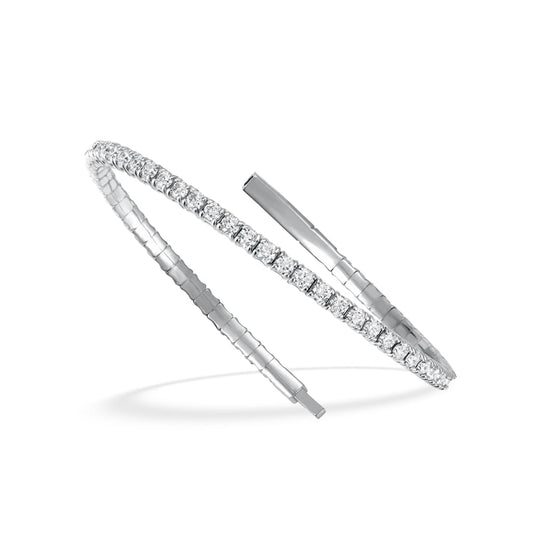 Lab Grown Diamond 5 Ct.Tw. Full Eternity Flexible Bangle in 14K White Gold (Size 6.75)