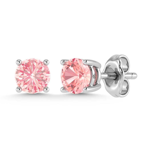 14K White Gold Lab Grown Pink Diamond 1/2 Ct.Tw. Stud Earrings