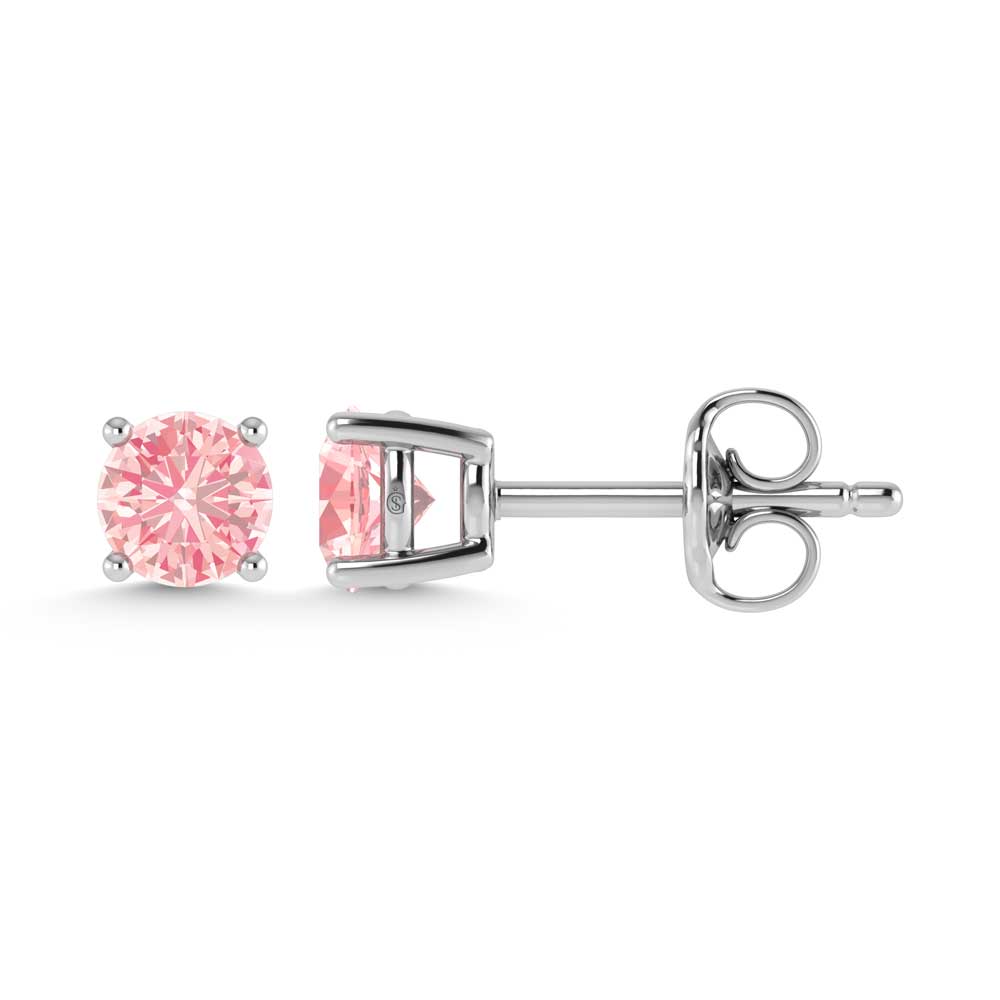 14K White Gold Lab Grown Pink Diamond 1/2 Ct.Tw. Stud Earrings