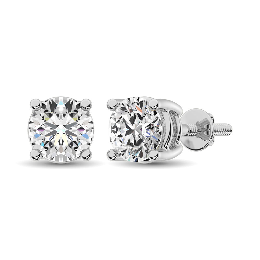 14K White Gold 1/6 Ct.Tw. Premium Diamond Stud Earrings