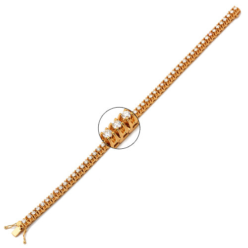 14KY 5.00CTW DIAMOND MENS TENNIS BRACELET 8.5"