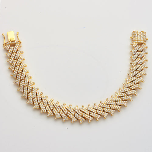 10KY 10.35CTW DIAMOND SPIKE MIAMI CUBAN BRACELET