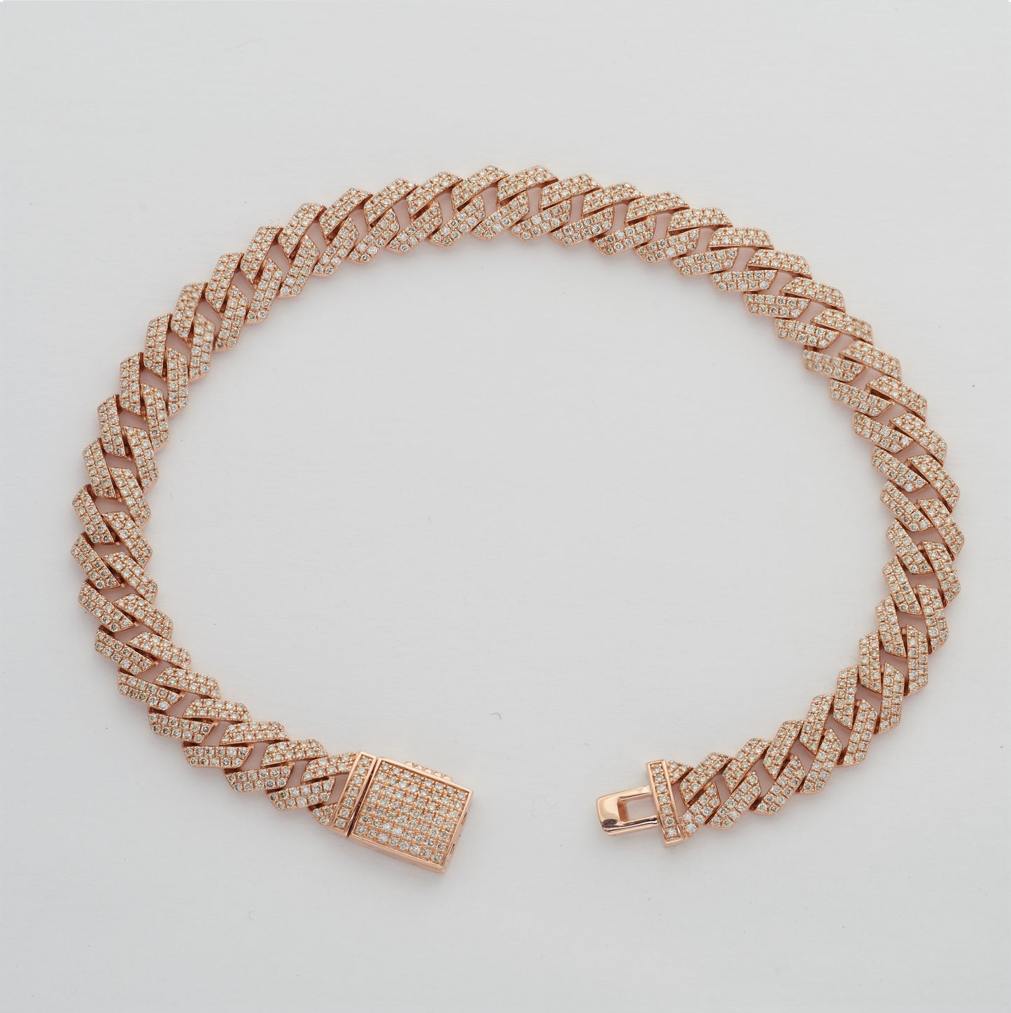 14KR 3.85CTW DIAMOND MIAMI CUBAN BRACELET