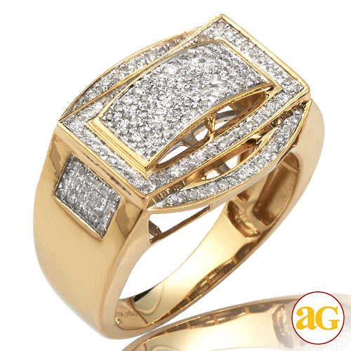 10KY 0.65CTW DIAMOND MENS MICROPAVE RING