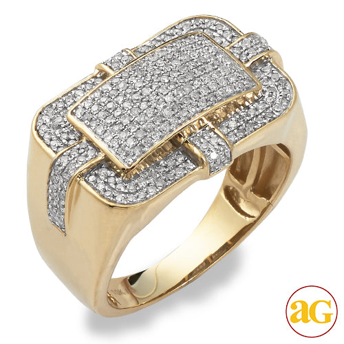 10KY 0.75CTW DIAMOND MICROPAVE MENS RING