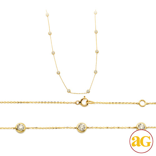 14KY 0.60CTW ILLUSION BEZEL SET DIAMOND BEADED