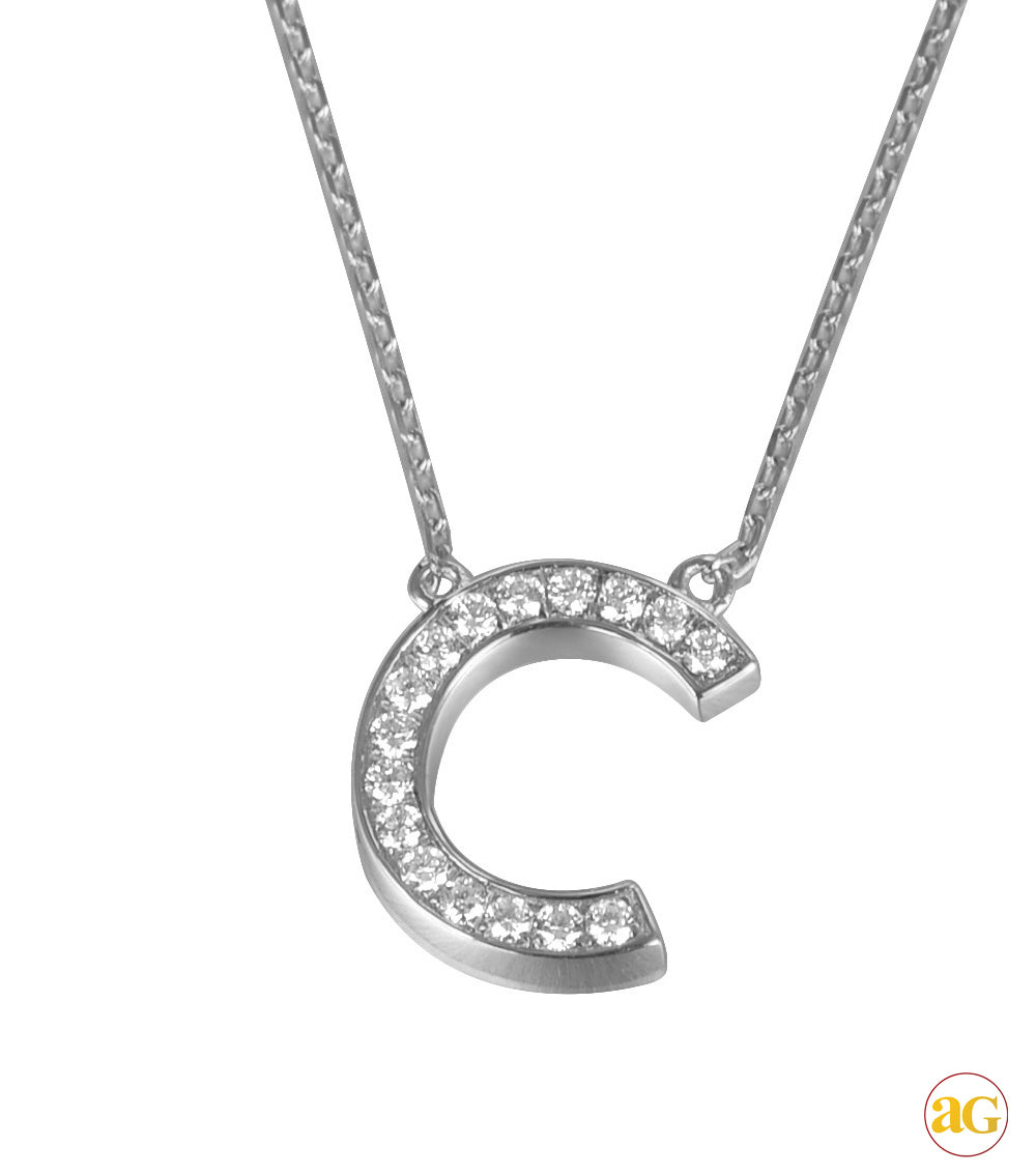 14KW 0.15CTW DIAMOND INITIAL NECKLACE