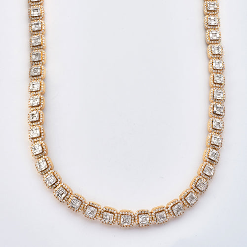 10KY+W 16.75CTW BAGUETTE DIAMOND SQUARE CLUSTER