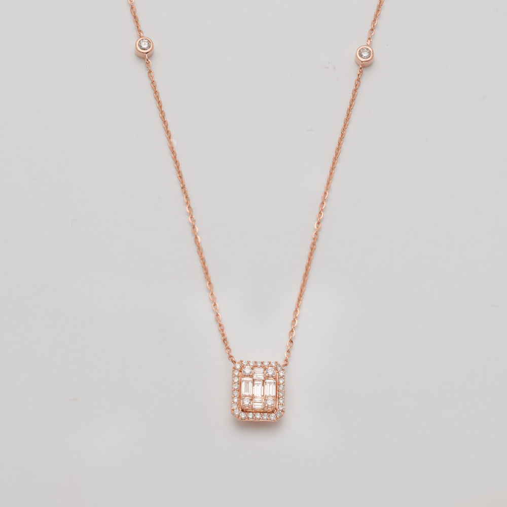 14KR 0.50CTW BAGUETTE DIAMOND SQUARE CLUSTER