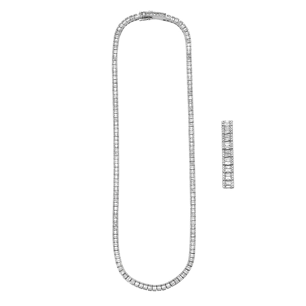 10KW 9.50CTW BAGUETTE DIAMOND NECKLACE