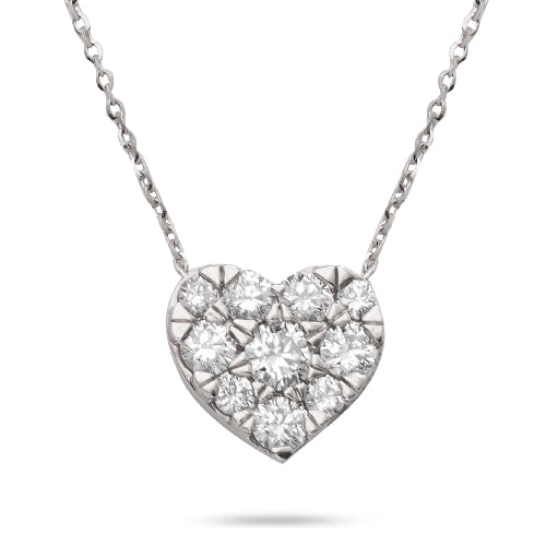 14KW 0.85CTW DIAMOND HEART NECKLACE