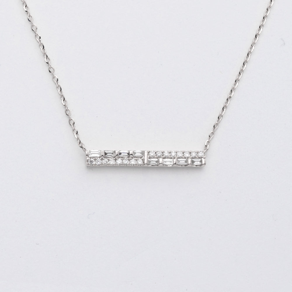 14KW 0.20CTW BAGUETTE & ROUD DIAMOND BAR