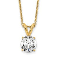 14k 3/4ct Lab Grown Dia VS+ F+ Comp 4 Prong 18in Solitaire Necklace