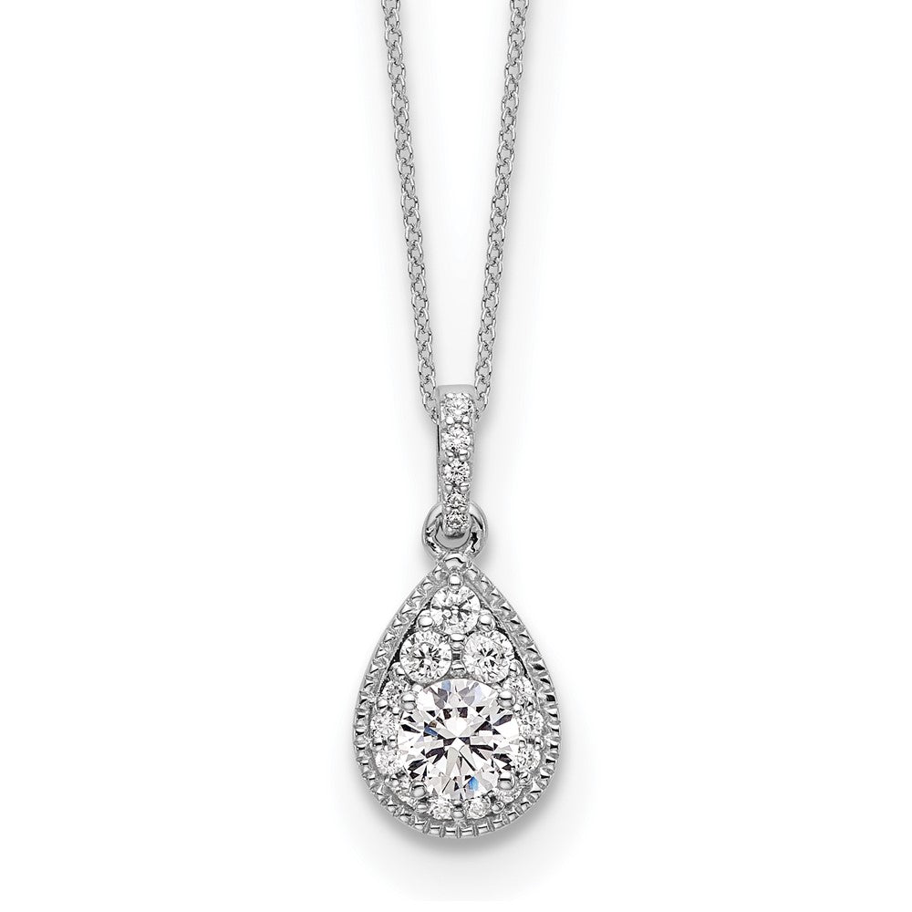10kw 1/2ct Lab Grown Diamond VS/SI+ G+ Complete 18in Teardrop Necklace
