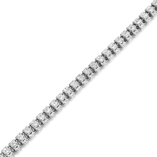 Sterling Silver, 5mm D-C Ice Chain - Rhodium Plated