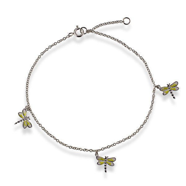 Sterling Silver Anklet W/ Hanging Butterflys