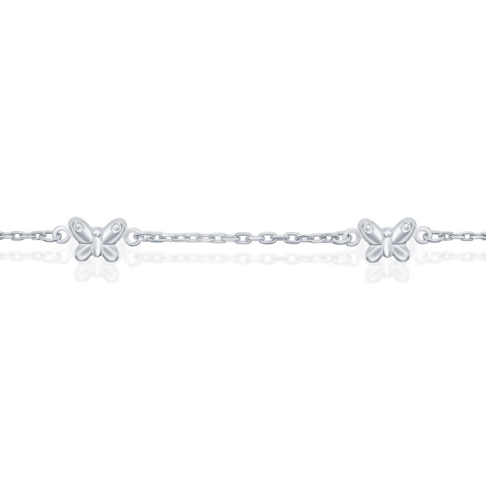 Sterling Silver Butterfly Anklet