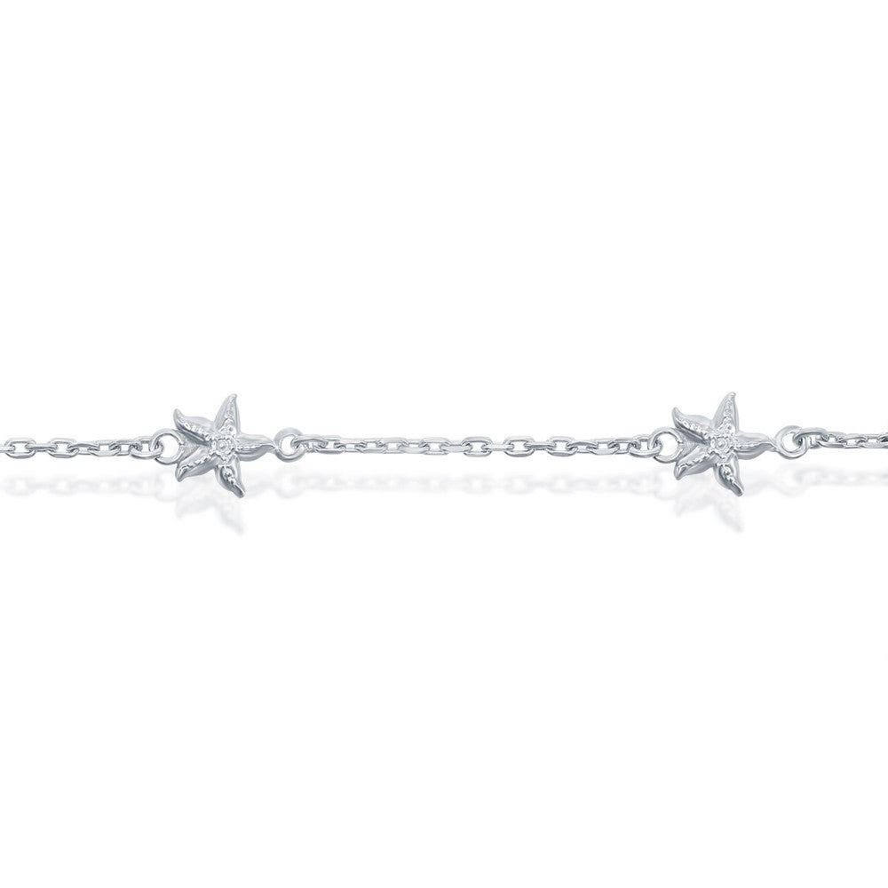 Sterling Silver Starfish Anklet