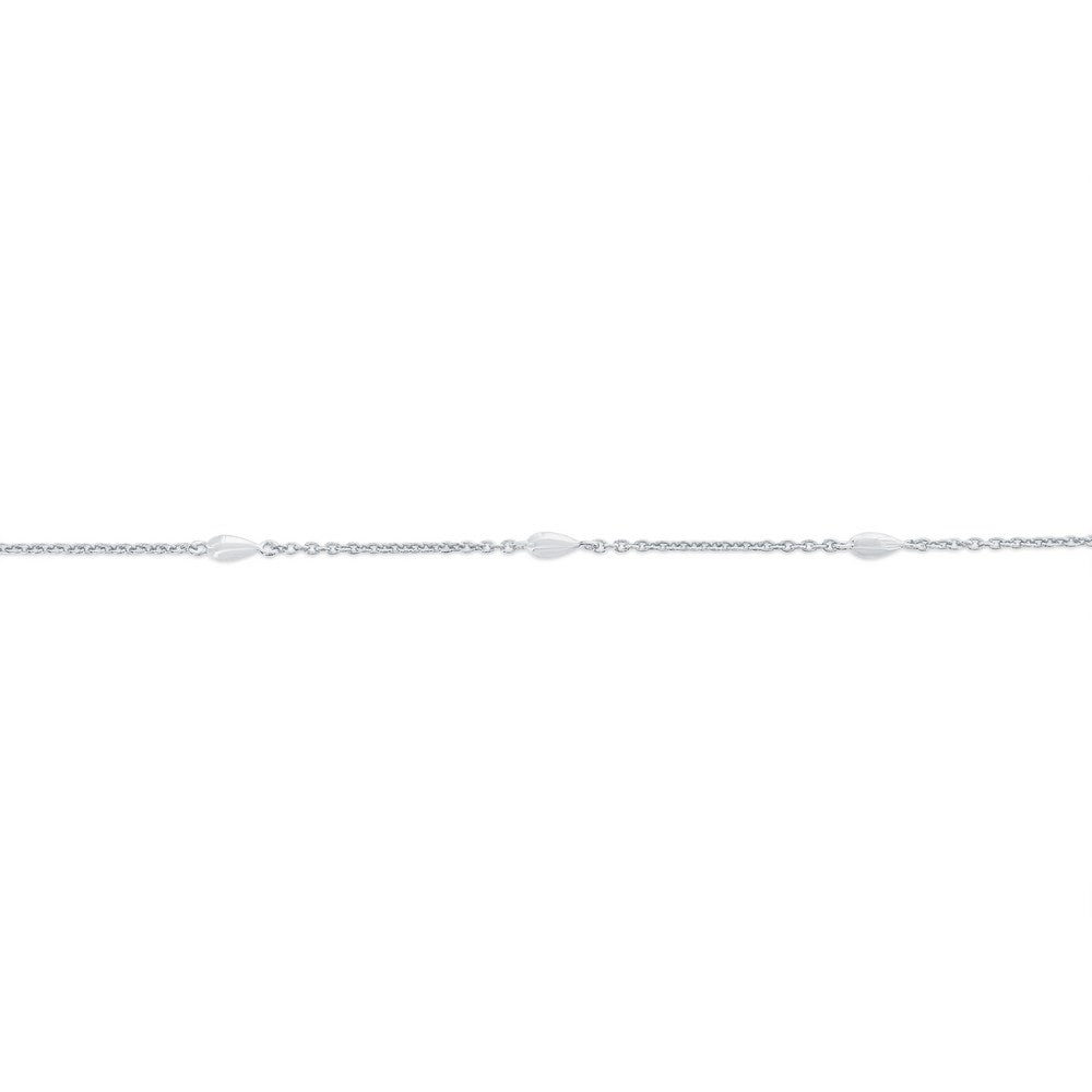 Sterling Silver, Pearshaped by the Yard Anklet