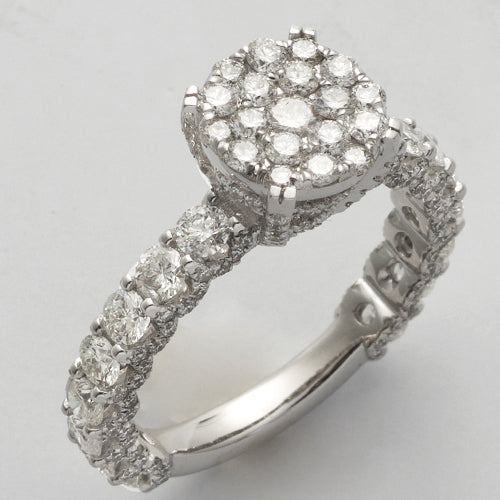 14KW 2.35CTW ROUND CLUSTER DIAMOND RING