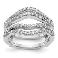 14k White Gold 5/8 ct Lab Grown Diamond VS/SI+ G+ Complete Ring Guard