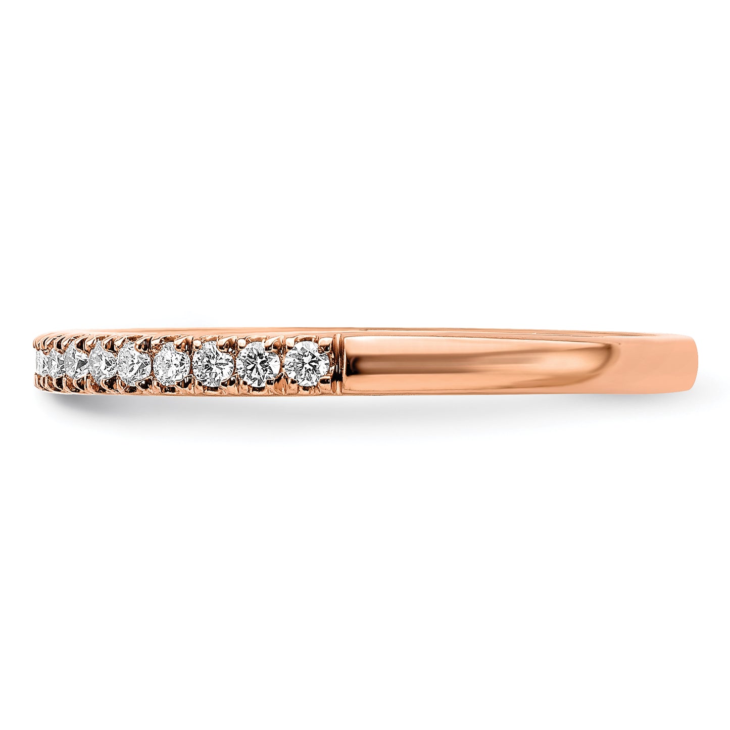14k Rose Gold 1/4 carat Lab Grown Diamond VS/SI+ G+ Comp Wedding Band