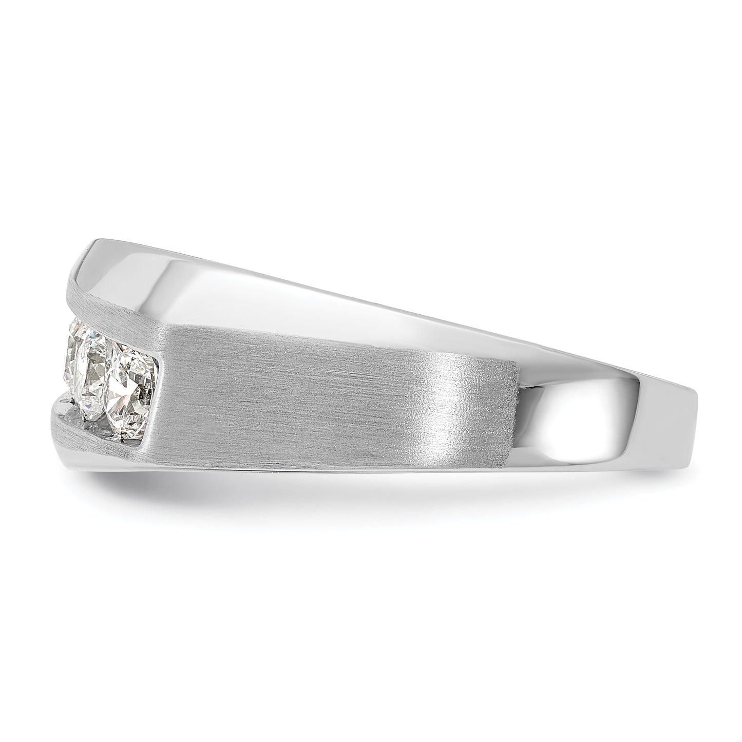 10k White Gold 1 ct Lab Grown Dia VS/SI+ G+ 5 Stone Complete Men's Ring