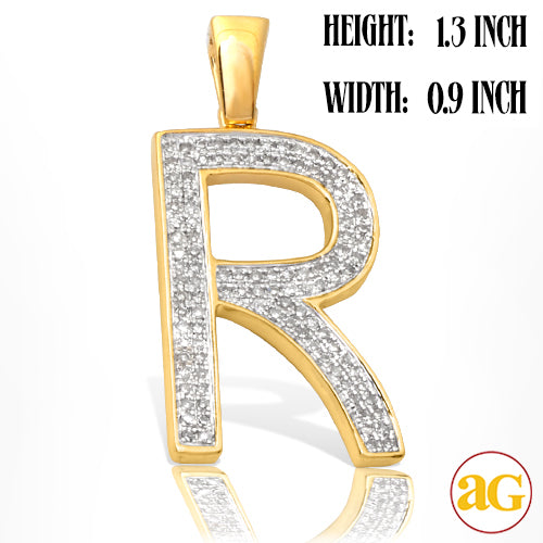 10KY 0.25CTW DIAMOND INITIAL PENDANT - "R"