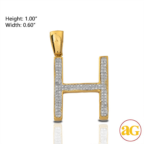 10KY 0.25CTW DIAMOND INITIAL PENDANT - "H"