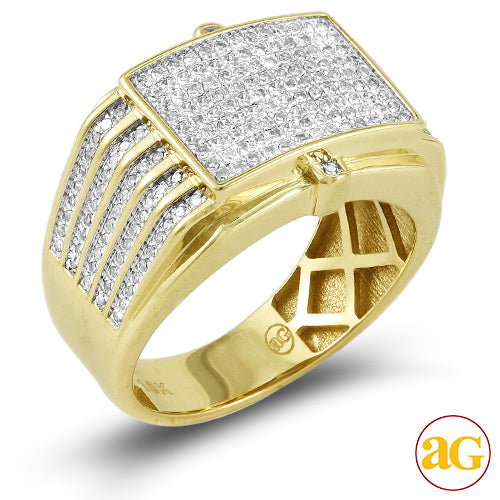 10KY 0.65CTW DIAMOND MENS RING