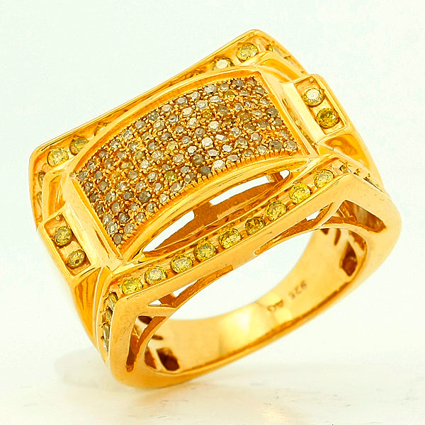 YS 0.75CTW YELLOW DIA MENS RING