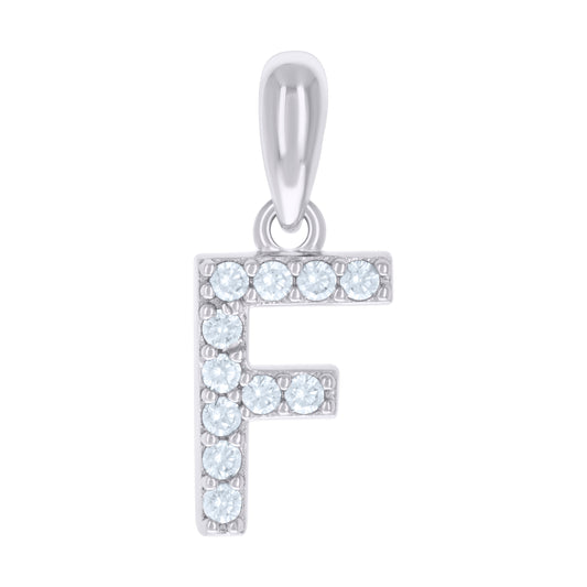 925 Sterling Silver Initial Letter "F" Pendant