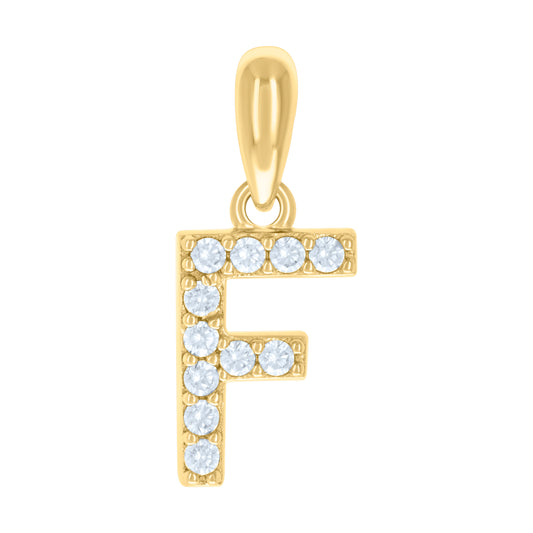 925 Sterling Silver Initial Letter "F" Pendant