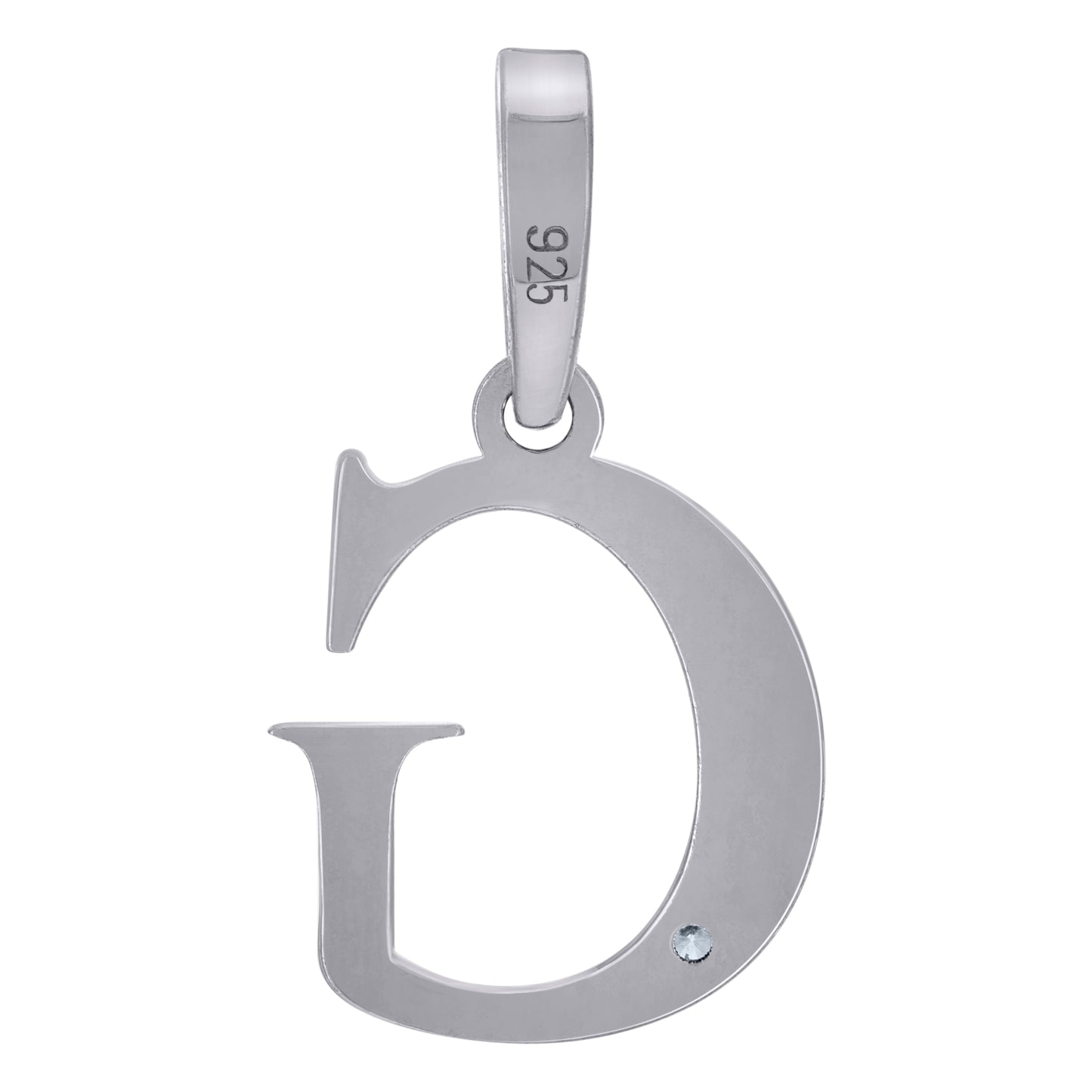 925 Sterling Silver Initial "G" Letter Pendant