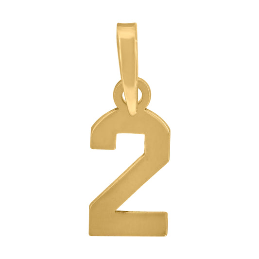 925 Sterling Silver Number Pendant "2"
