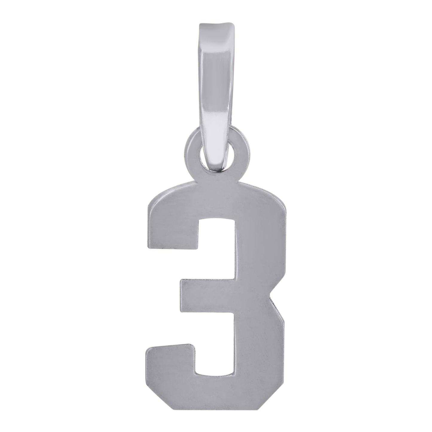 925 Sterling Silver Number Pendant "3"
