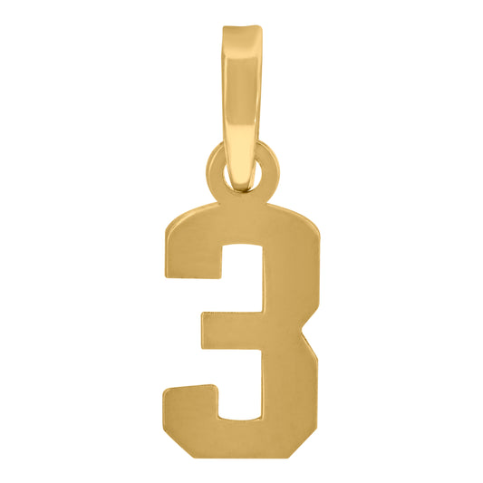 925 Sterling Silver Number Pendant "3"