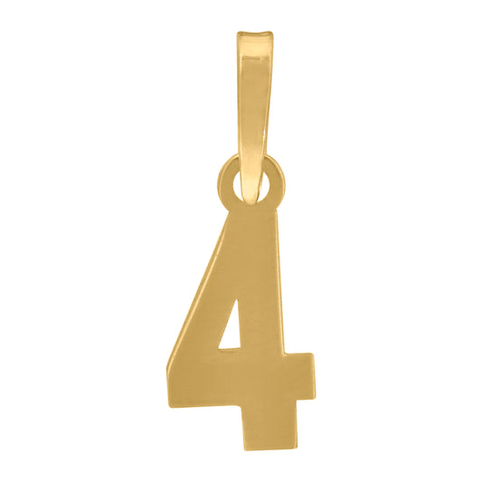 925 Sterling Silver Number Pendant "4"