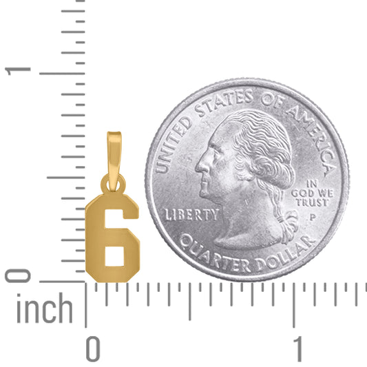 925 Sterling Silver Number Pendant "6"
