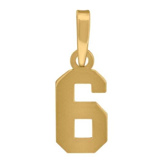 925 Sterling Silver Number Pendant "6"