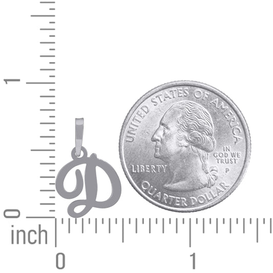 925 Sterling Silver "D" Initial Pendant