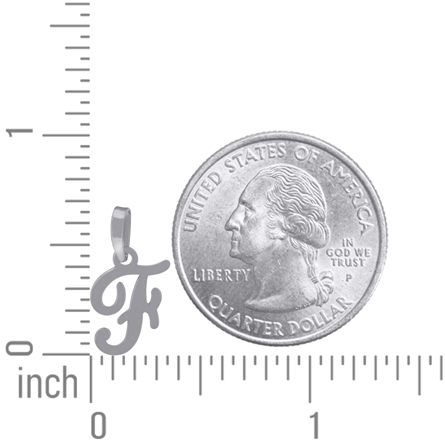 925 Sterling Silver "F" Initial Pendant