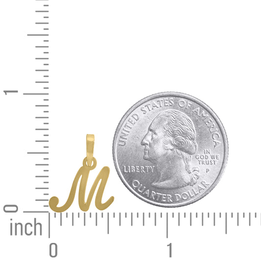 925 Sterling Silver "M" Initial Pendant