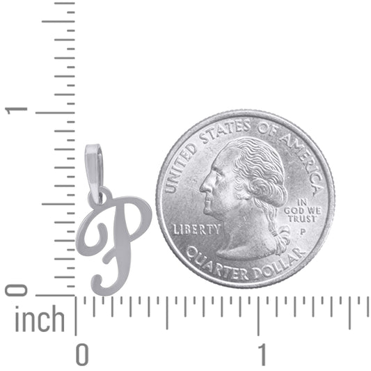925 Sterling Silver "P" Initial Pendant