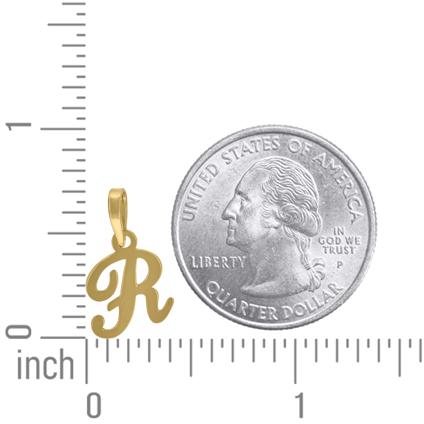 925 Sterling Silver "R" Initial Pendant