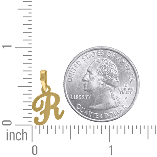 925 Sterling Silver "R" Initial Pendant